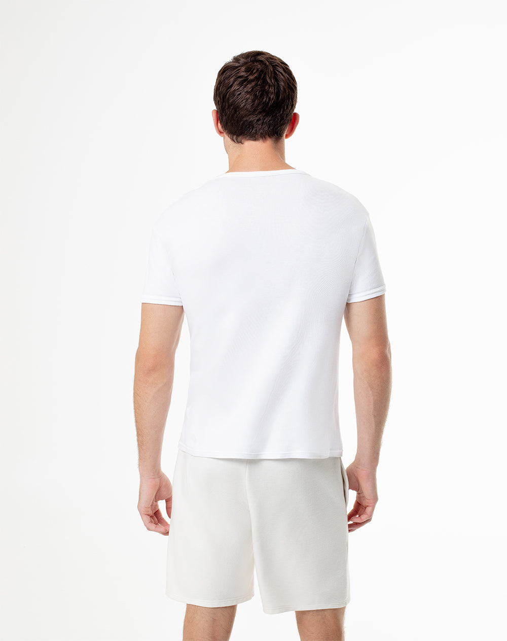 3 camisetas slim fit manga corta blanca
