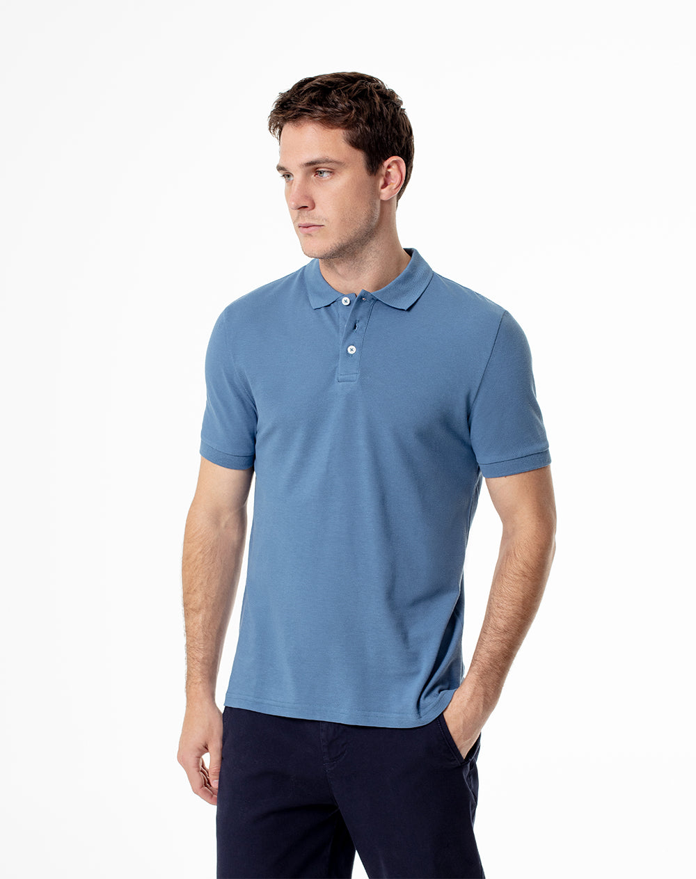 Polo slim fit azul