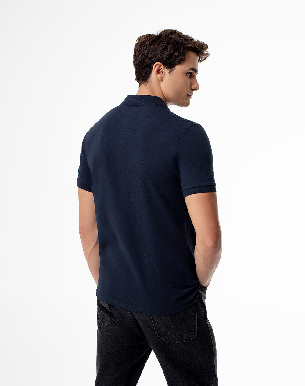 Polo slim fit azul