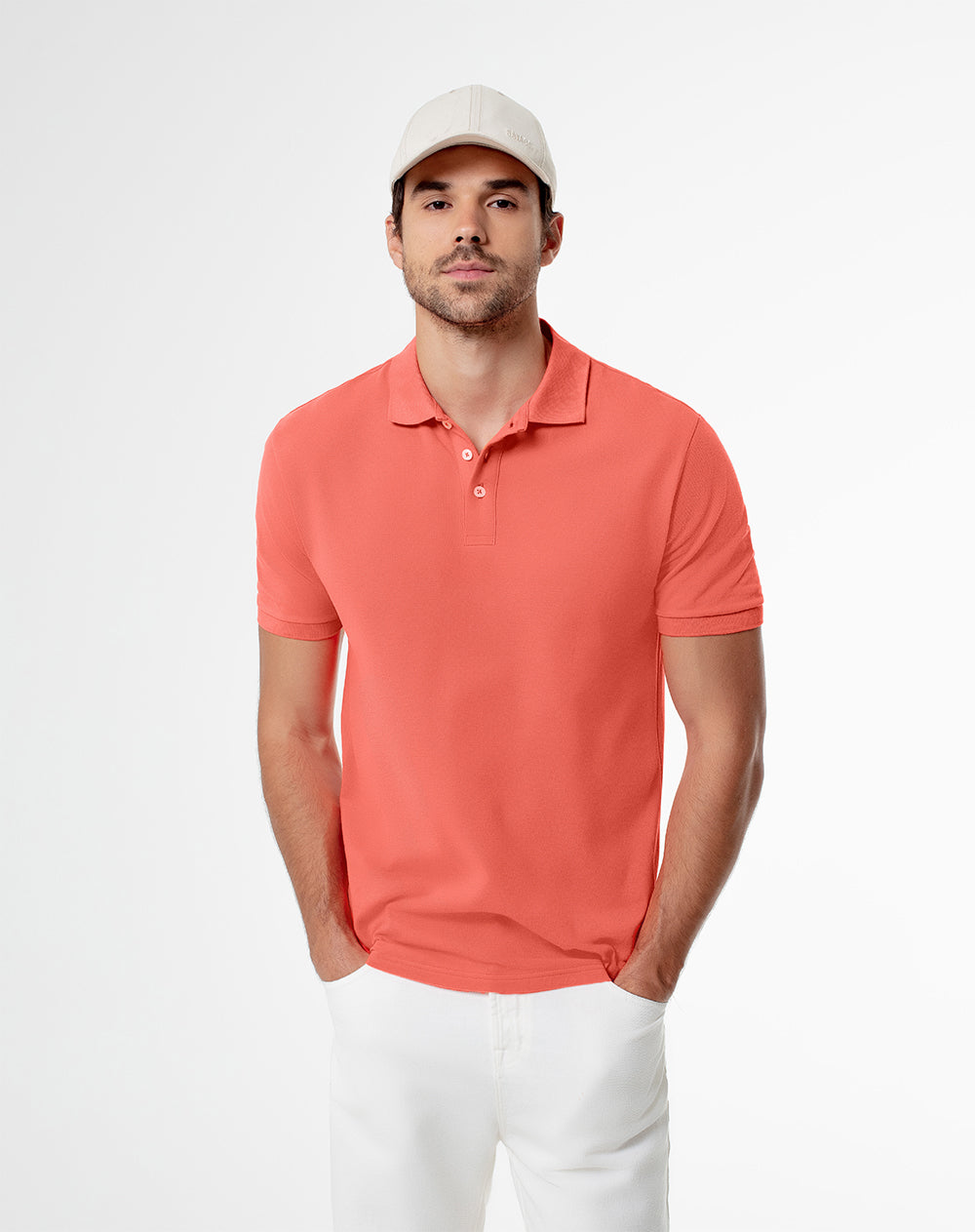 Polo slim fit coral