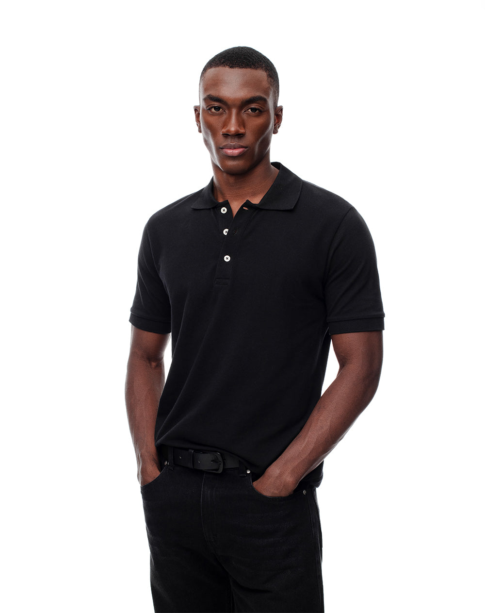 Polo slim fit negra