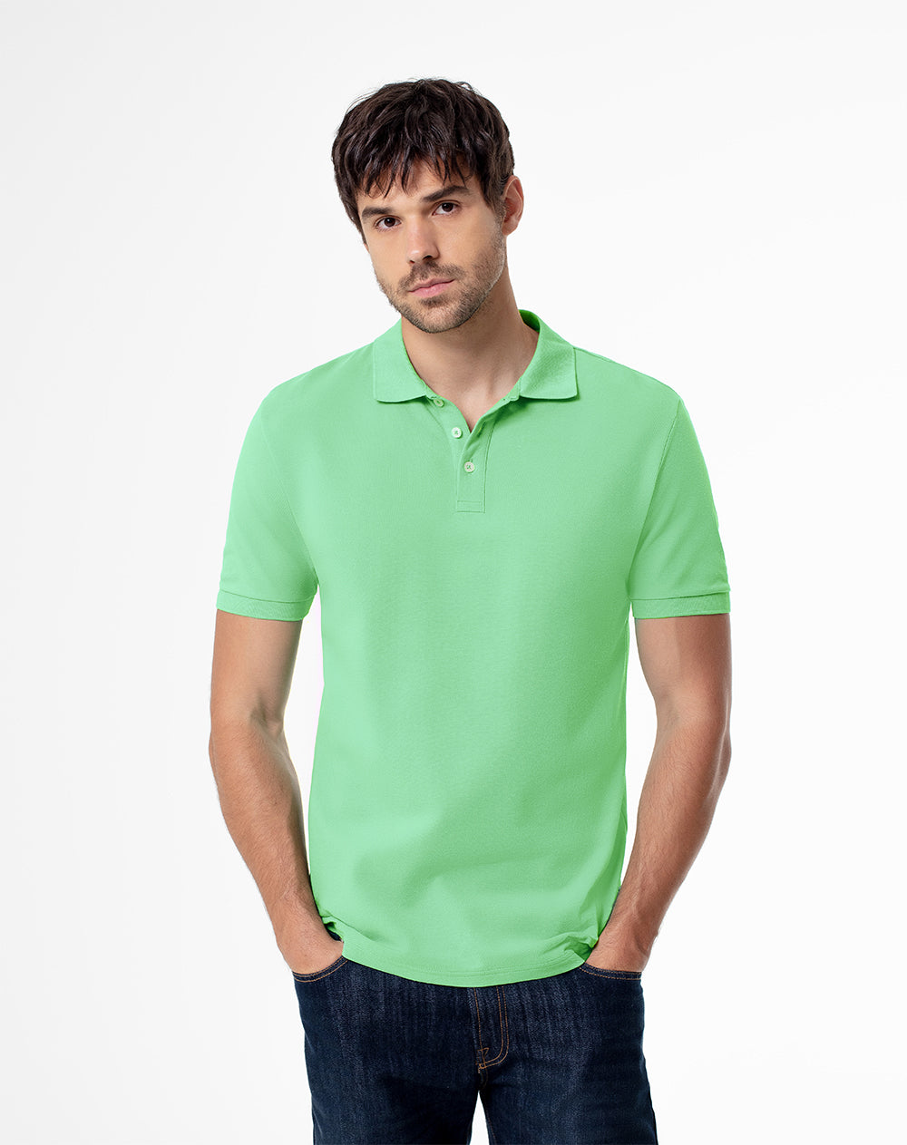 Polo slim fit verde