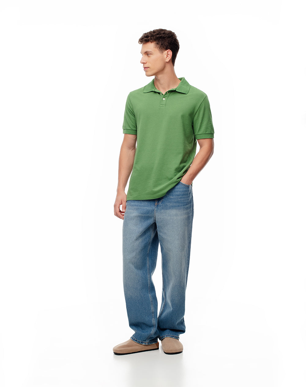 Polo slim fit verde