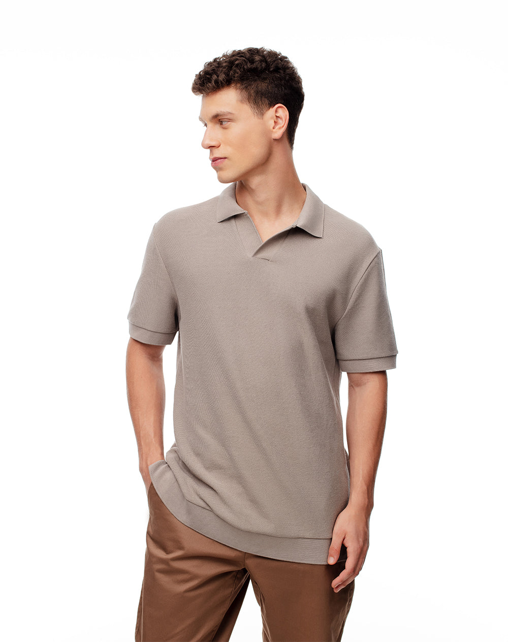 Polo regular fit taupe