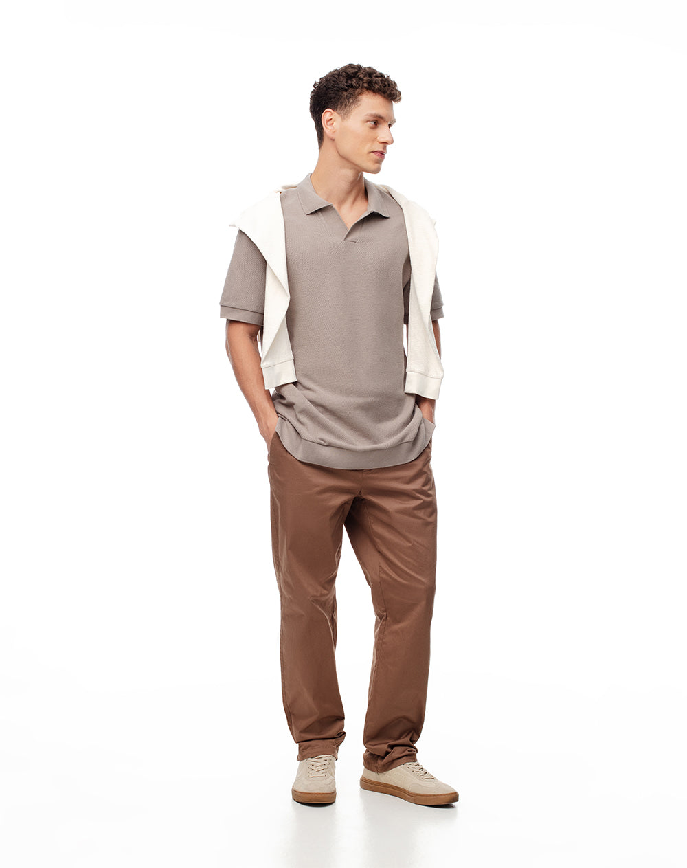 Polo regular fit taupe