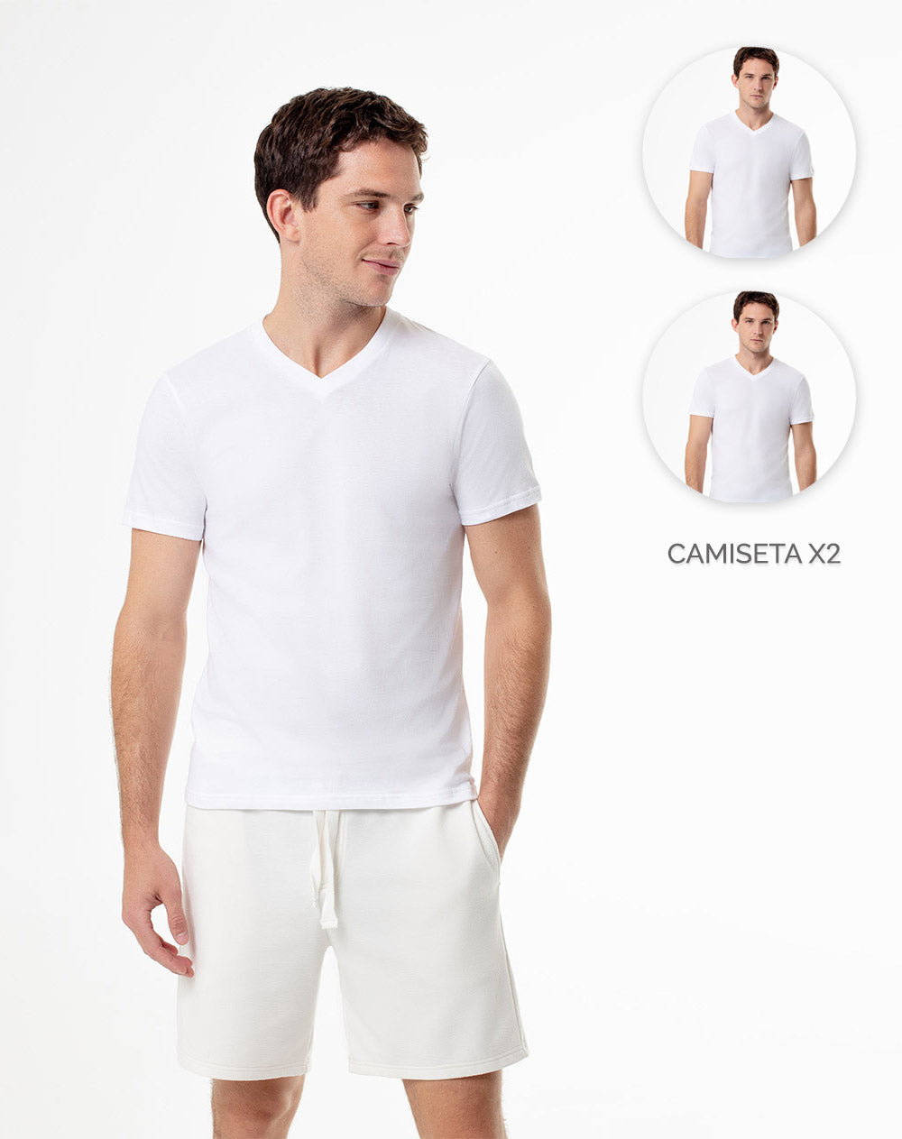 2 camisetas regular fit blanca