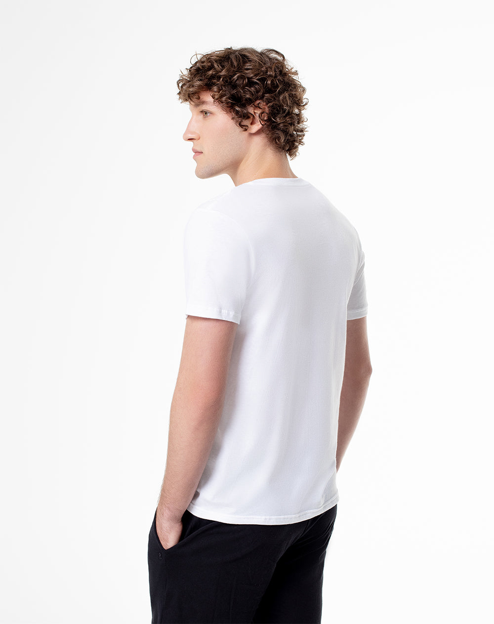 3 camisetas slim fit manga corta blanca