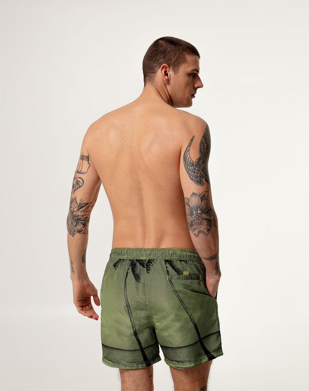 Pantaloneta verde estampado