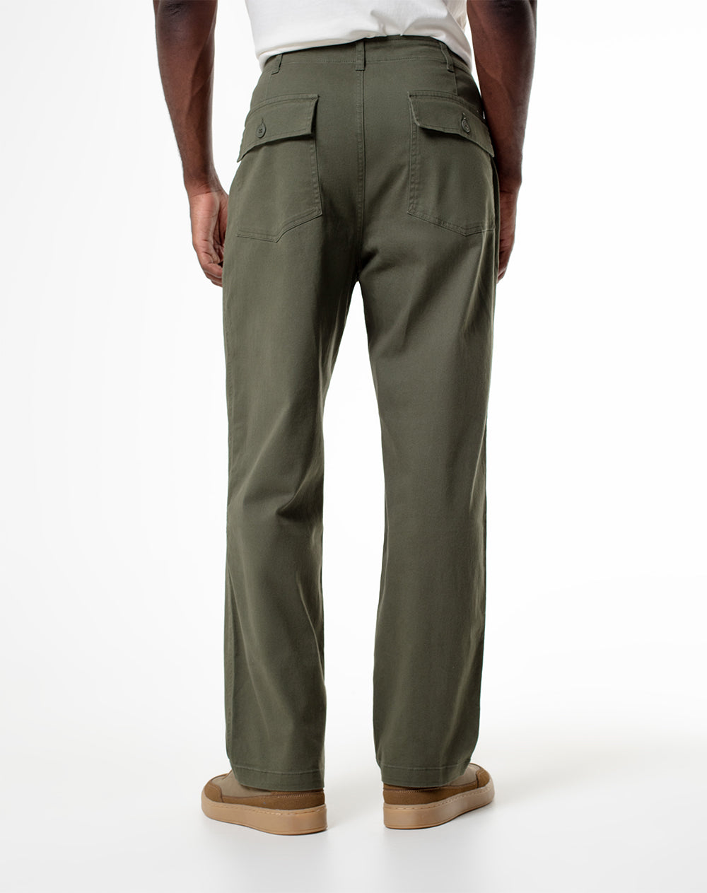 Pantalón regular fit tiro medio verde