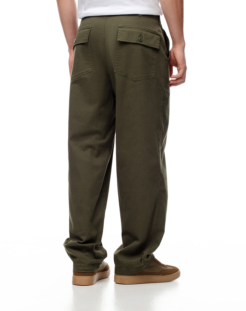 Pantalón regular fit tiro medio verde