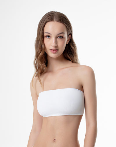 Top Lacez strapless soporte medio blanco