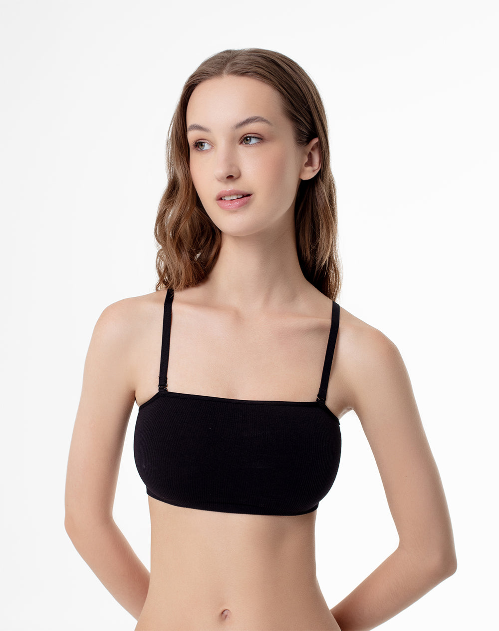 Top Lacez strapless soporte medio negro