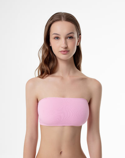 Top strapless soporte medio rosado