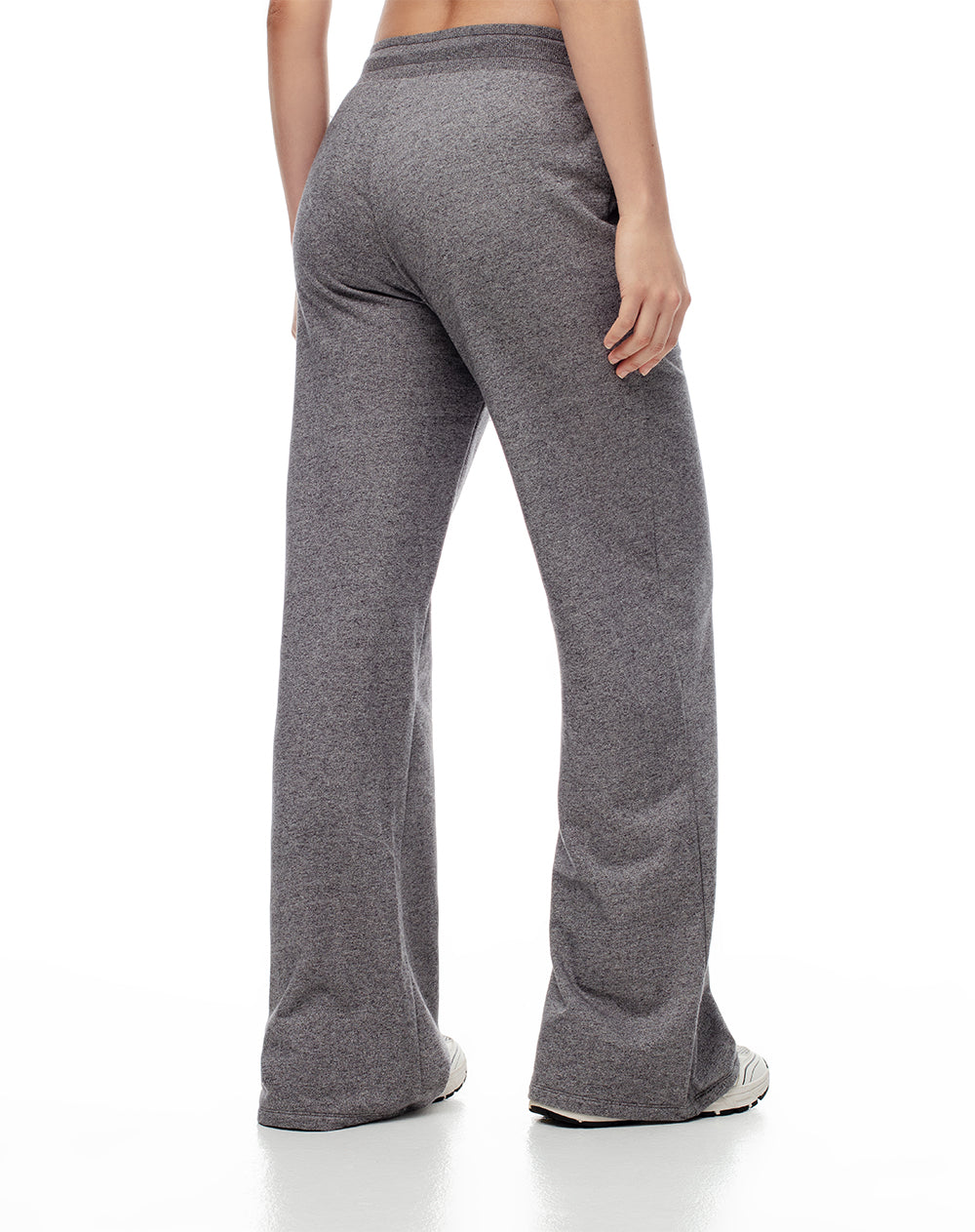 Jogger regular fit tiro alto gris heather mock twist