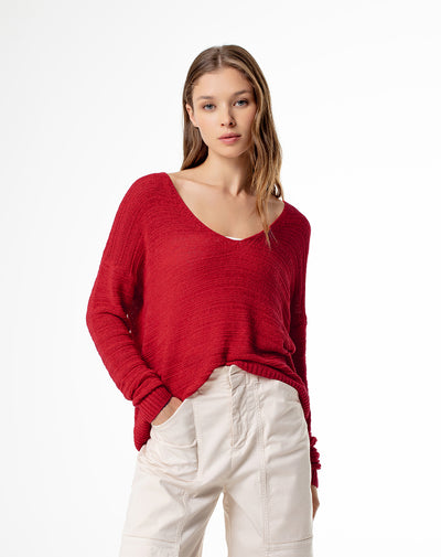 Buzo loose fit rojo