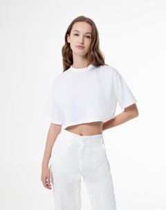 Camiseta relaxed fit manga corta blanca