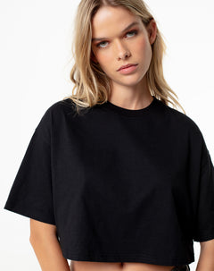 Camiseta relaxed fit manga corta negra