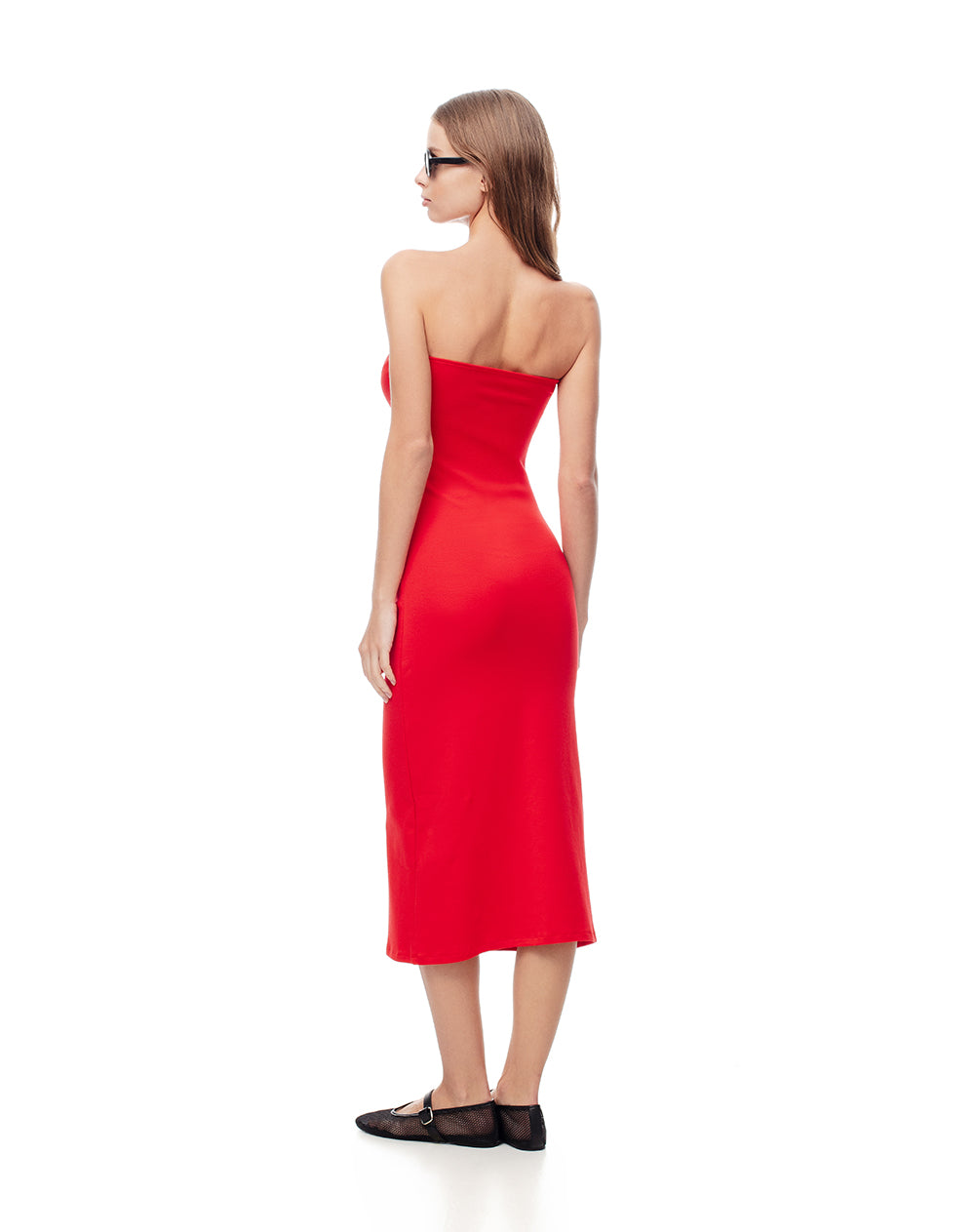 Vestido corto en rib rojo