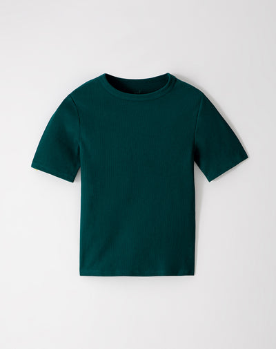 Camiseta fitted fit manga corta verde