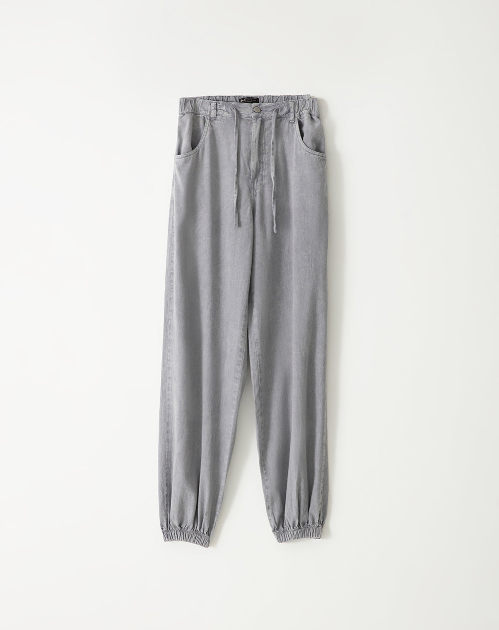 Pantalón loose fit tiro alto en drill gris