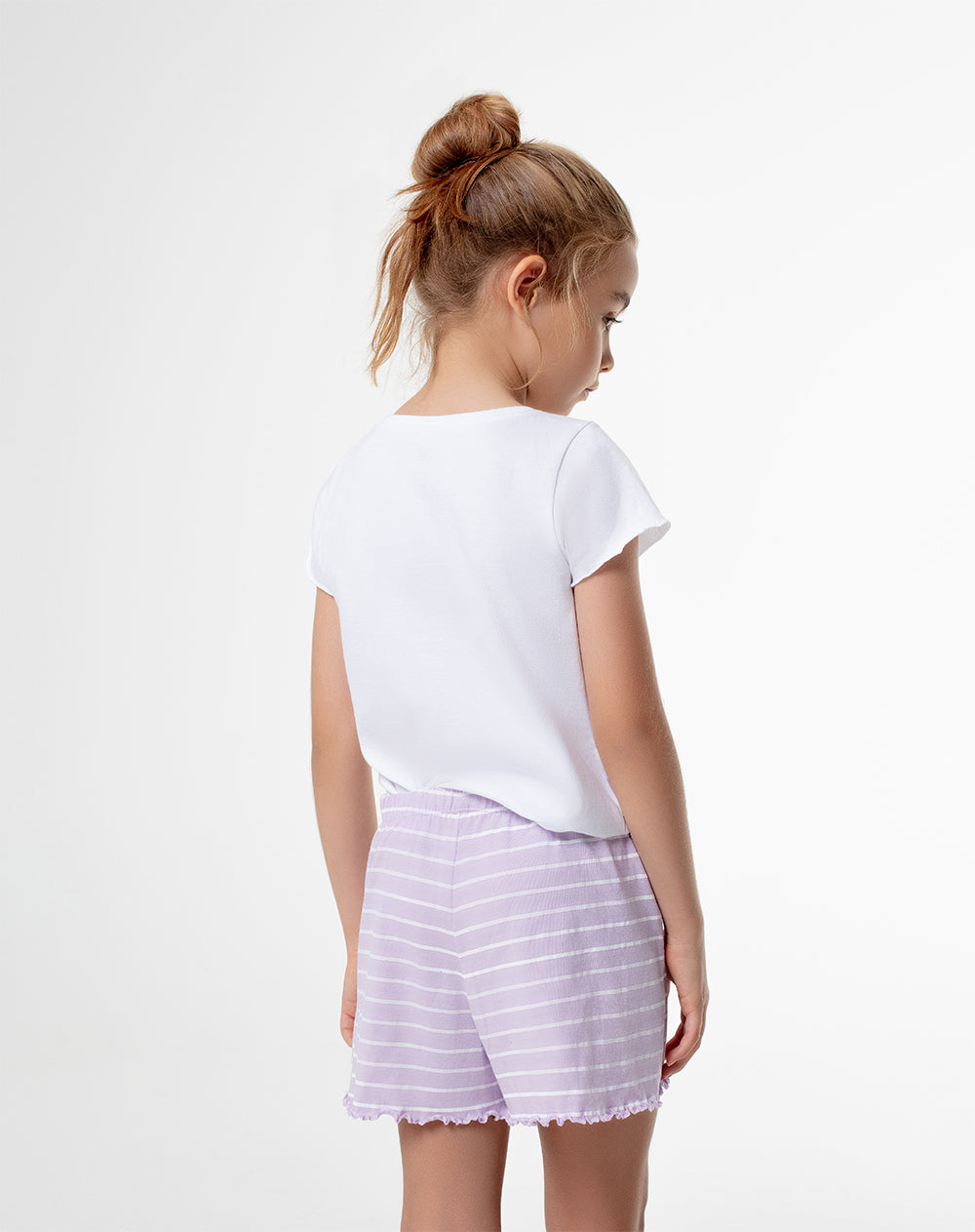 Pijama Lanis regular fit manga corta morado rayas