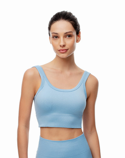 Camiseta cropped fit azul clara