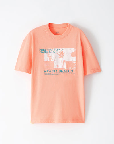 Camiseta fit manga corta coral