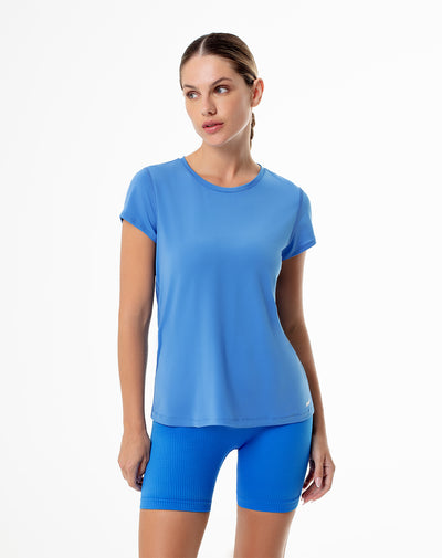 Camiseta regular fit manga corta azul