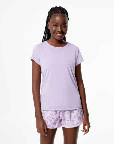 Camiseta Lara regular fit manga corta morada