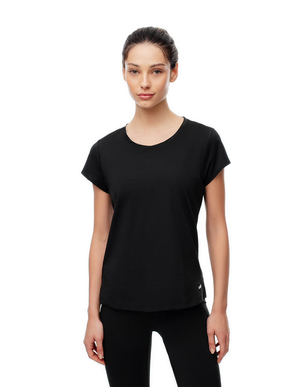 Camiseta Lara regular fit manga corta negra