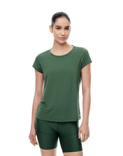 Camiseta regular fit manga corta verde