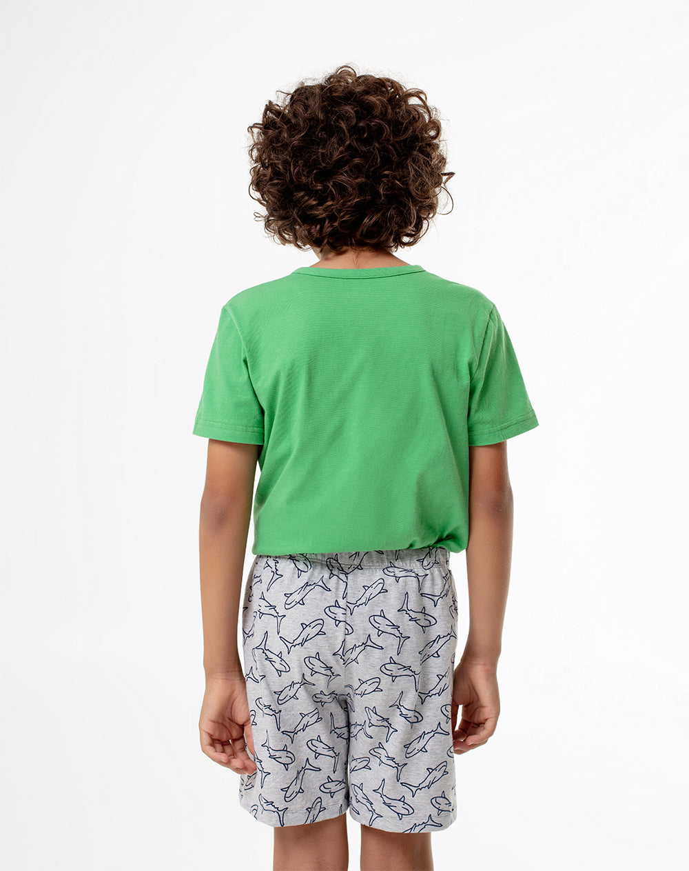 Pijama regular fit manga corta verde