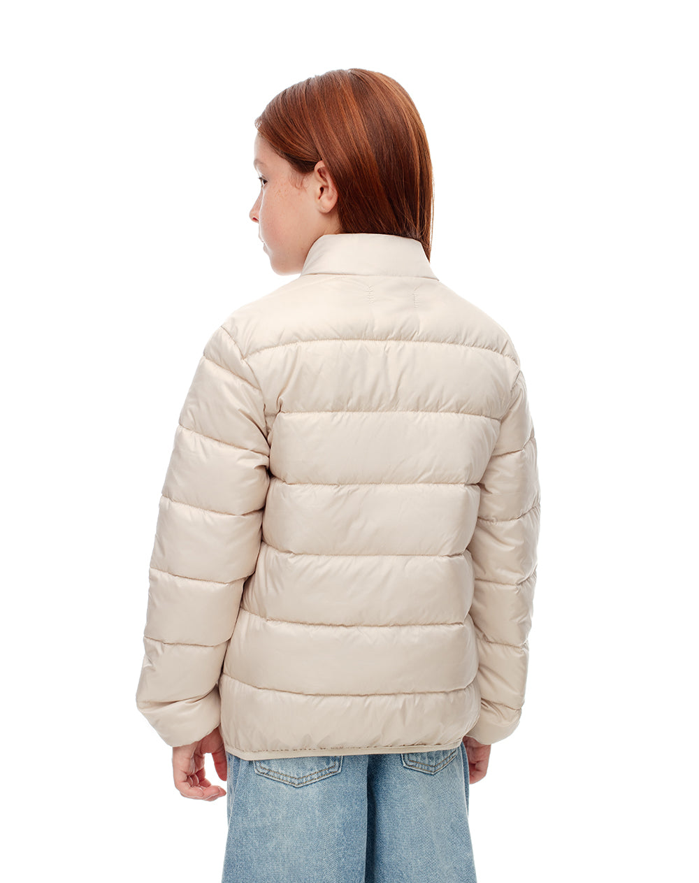 Chaqueta fit sin capucha crema