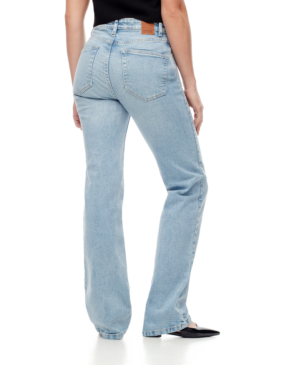 Jean regular fit tiro alto indigo claro