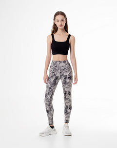 Legging tiro medio habano estampado