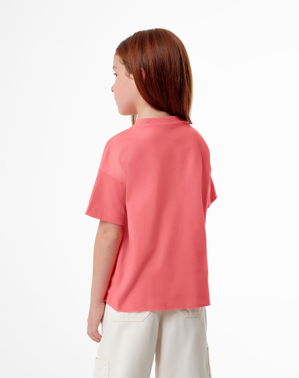 Camiseta regular fit manga corta coral