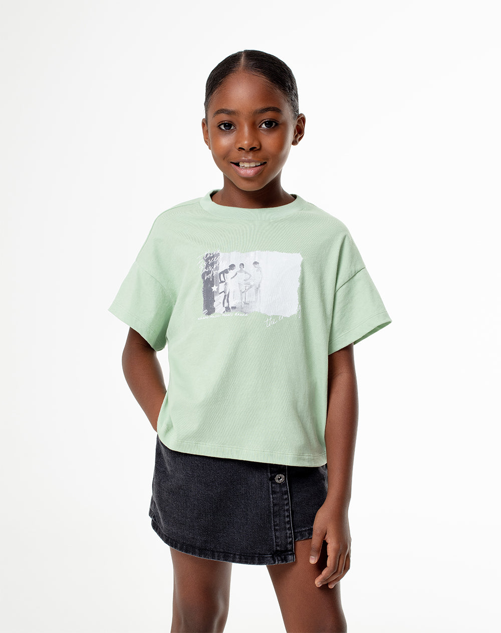 Camiseta Lendy regular fit manga corta verde