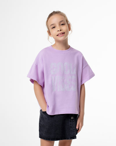 Camiseta Lendy regular fit manga corta violeta