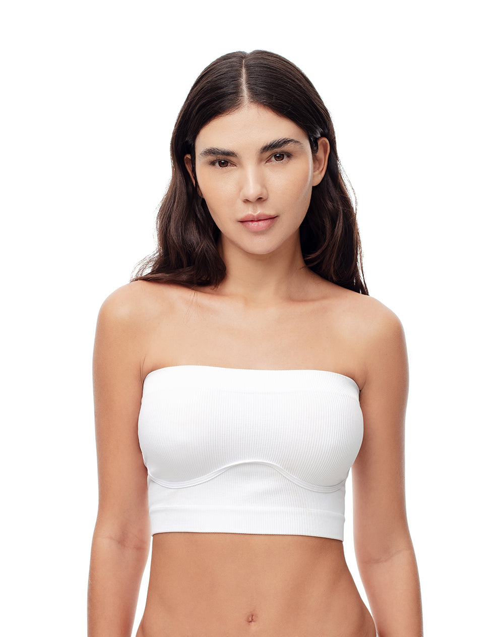 Top strapless soporte medio blanco