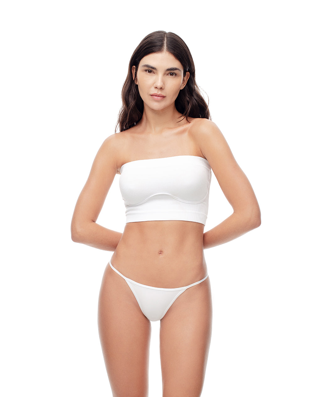 Top strapless soporte medio blanco