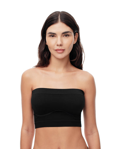 Top strapless soporte medio negro