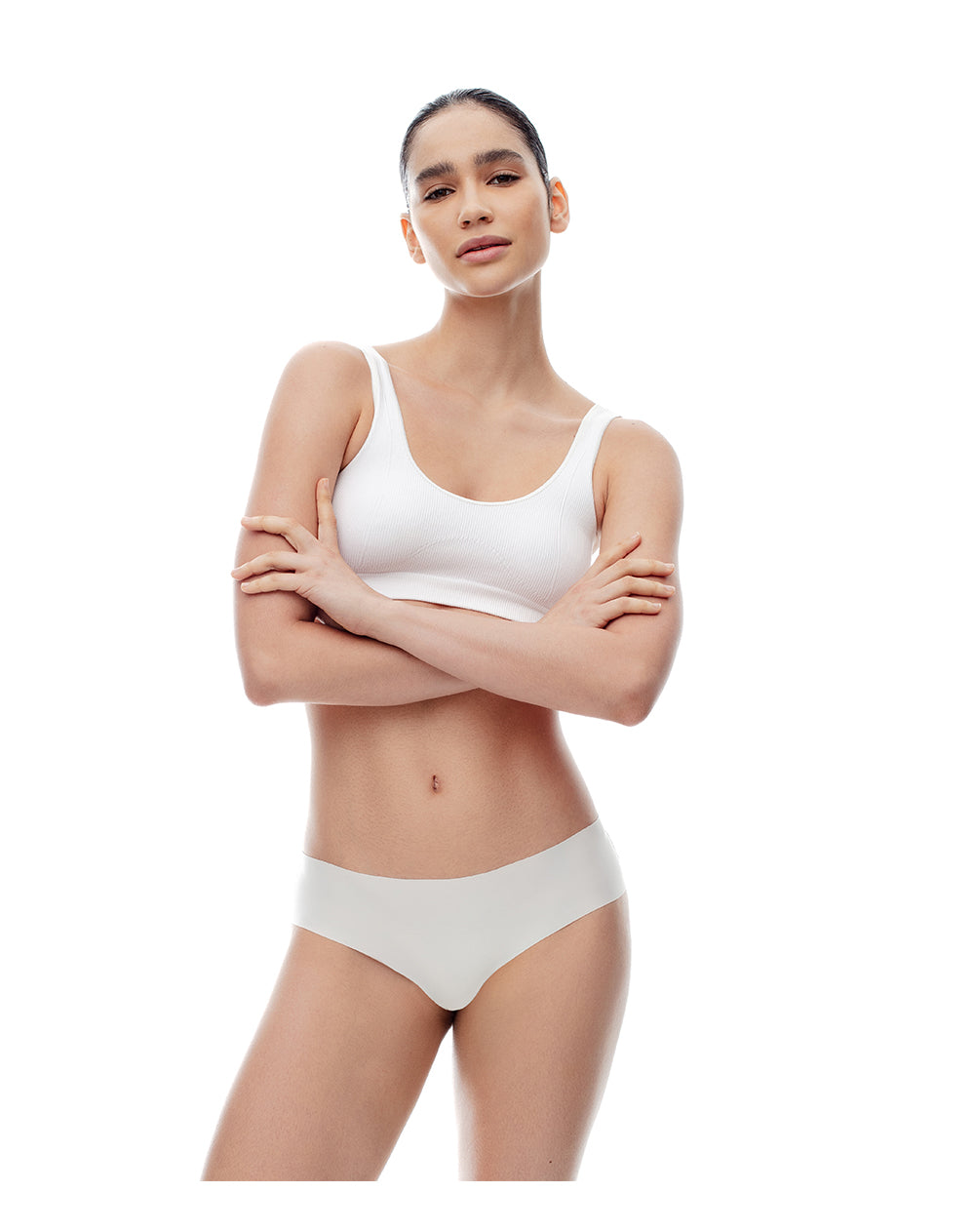 Panty Lepre boxer en punto tiro medio blanco