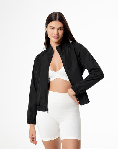 Chaqueta regular fit sin capucha negra