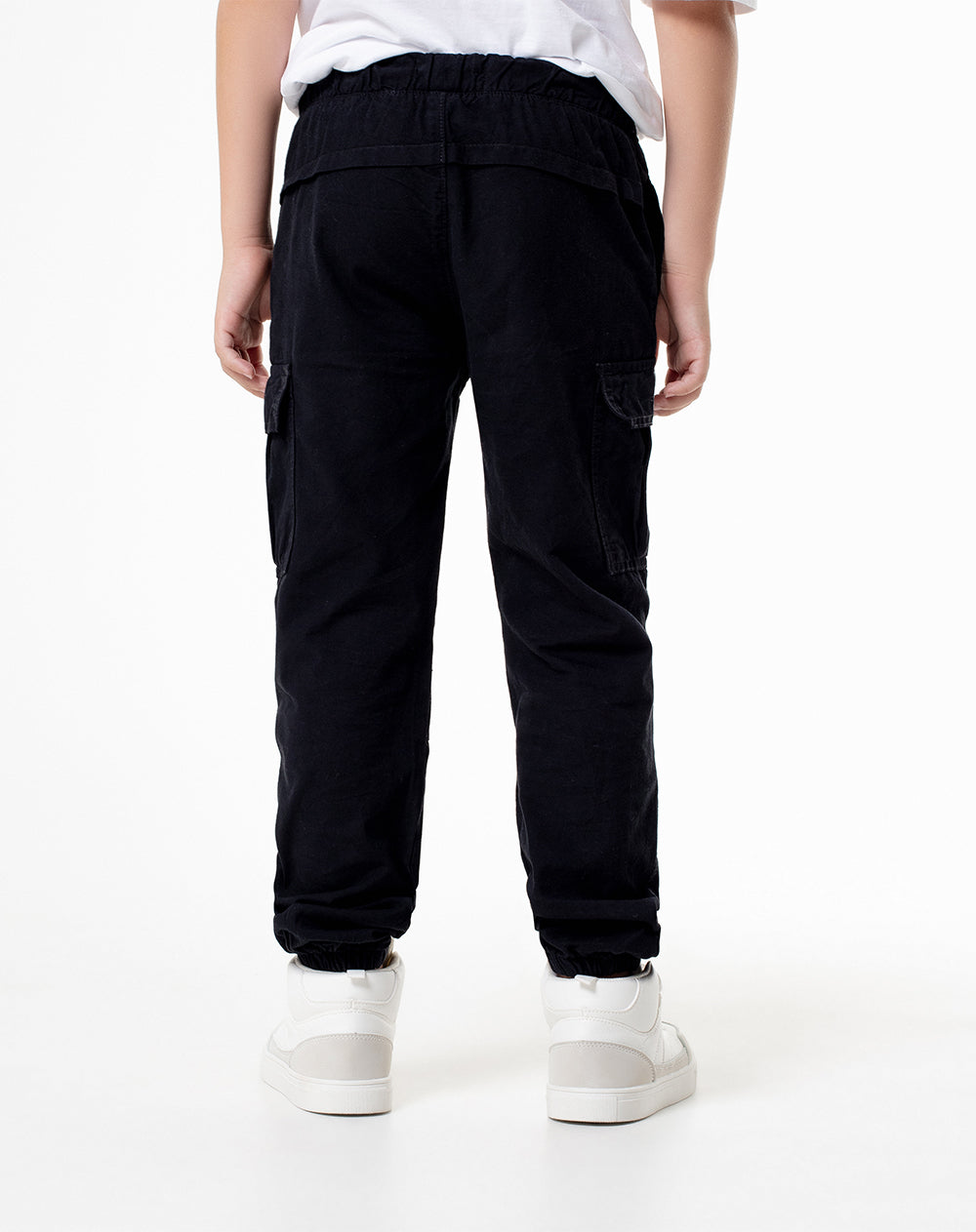 Jogger Lerem regular fit tiro medio en drill negro