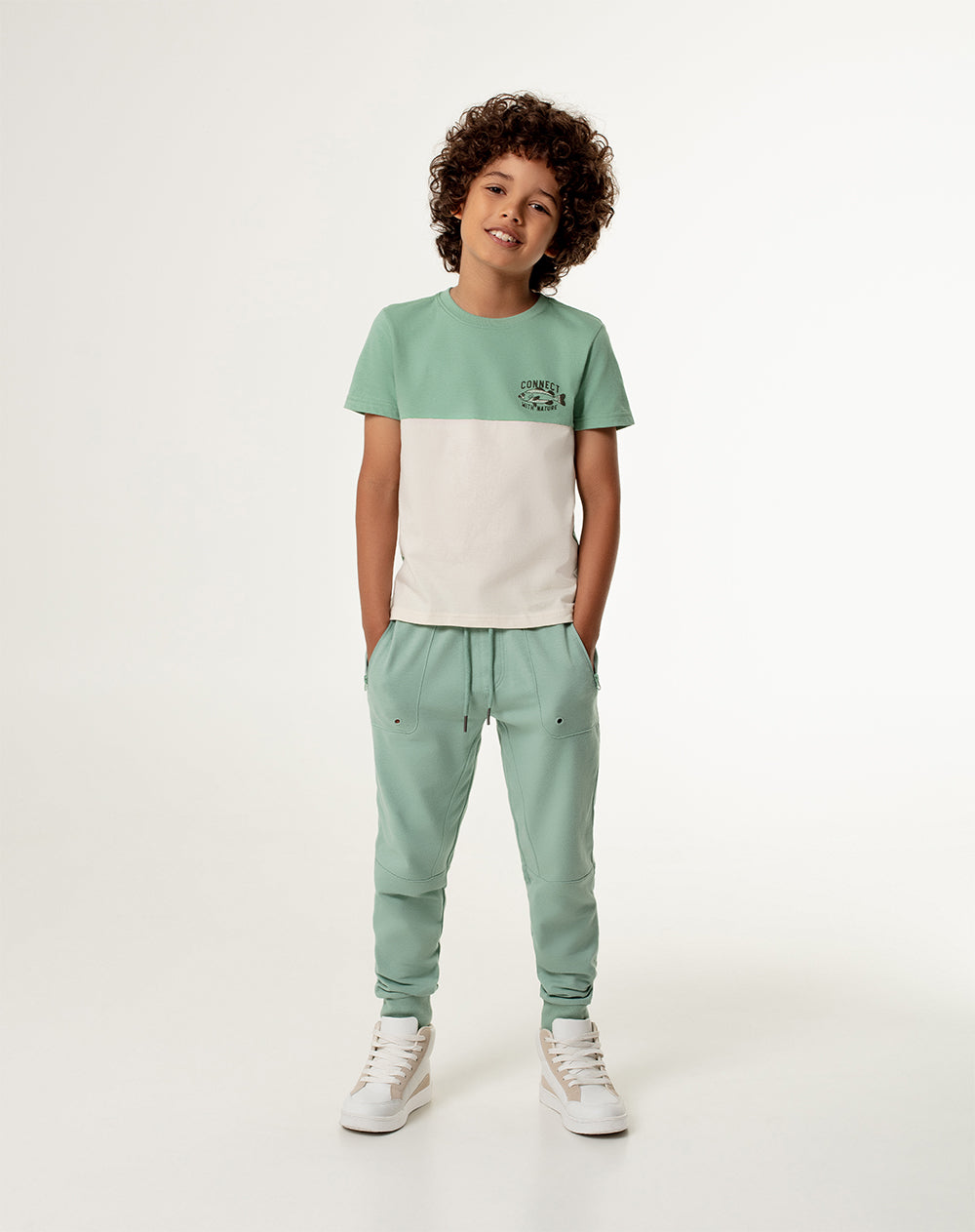 Jogger Lezen regular fit tiro medio verde