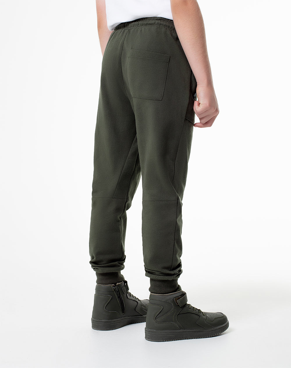 Jogger regular fit tiro medio verde