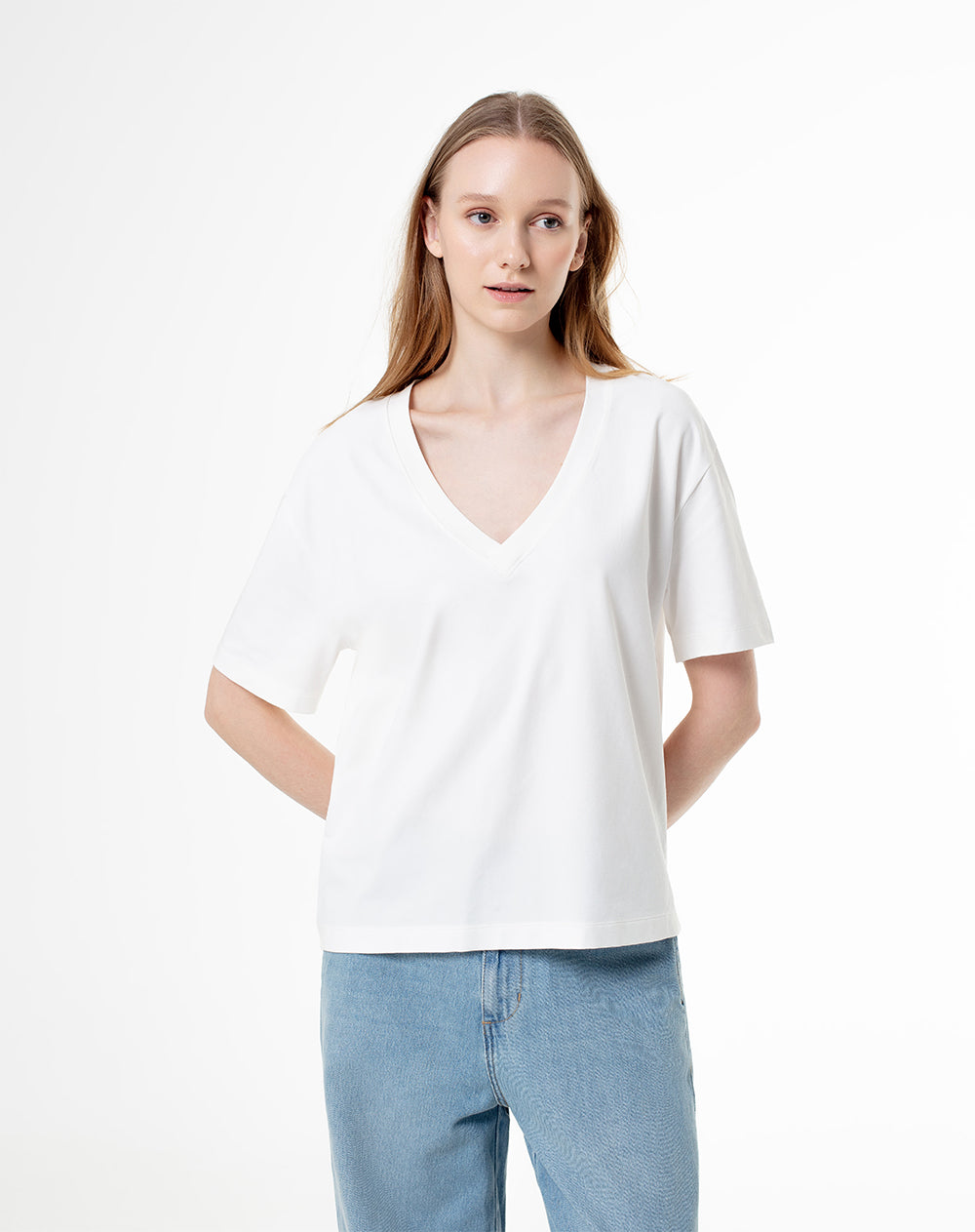 Camiseta oversized fit manga corta blanca