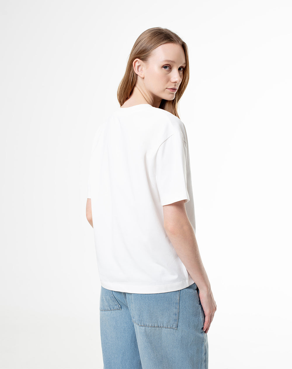 Camiseta oversized fit manga corta blanca