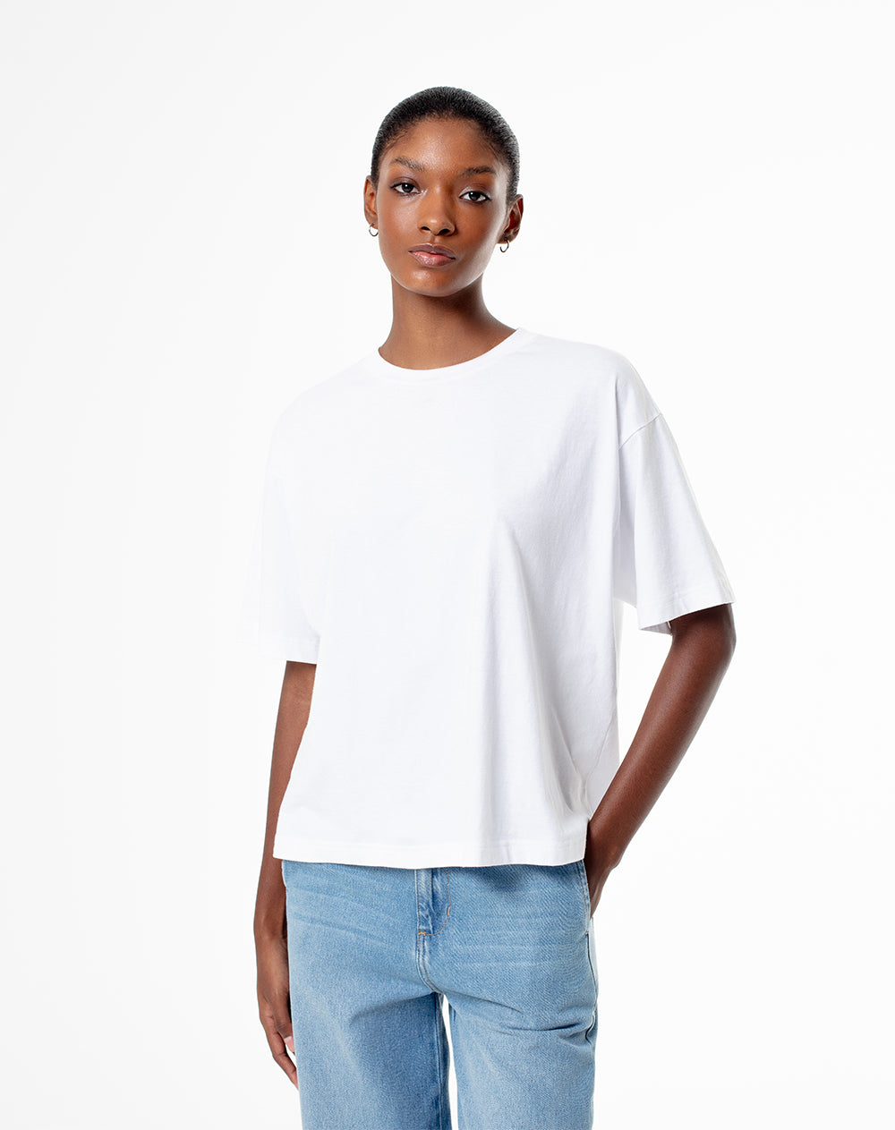 Camiseta Lipa relaxed fit manga corta blanca