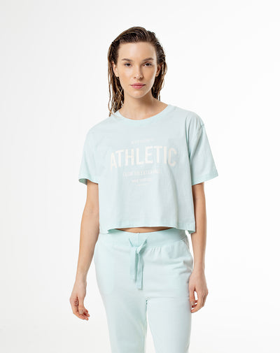 Camiseta Lite cropped fit manga corta azul